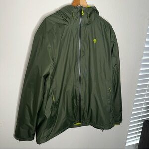 Men Olive Green Mountain Hardwear jacket with a removable fleece liner Sz 2XL